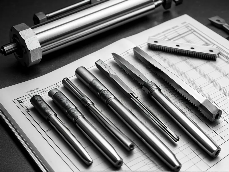Mechanische Werkzeuge liegen auf einem Website-Bauplan als Metapher für technisches Webdesign