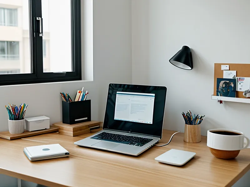 Modernes Büro-Setup mit Fokus auf erfolgreiche Software-Updates und Zeitplanung.