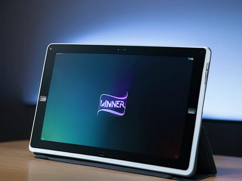 Tablet mit DSGVO-Dokument vor einem Serverraum-Hintergrund.